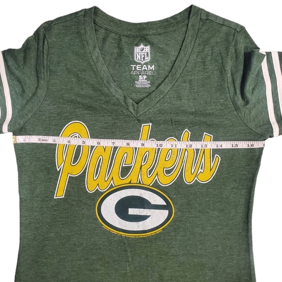 Green Bay Packers T-Shirt Womens Size Small NFL Team Apparel V-Neck Football Top - Picture 6 of 12